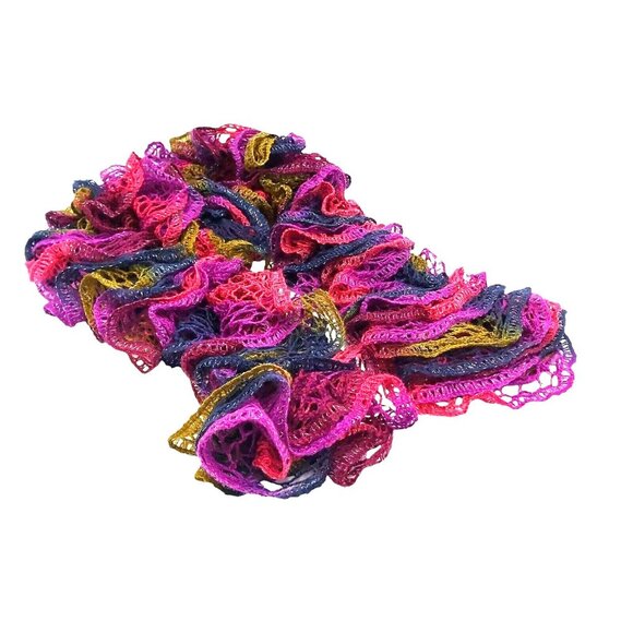 Frilly Ruffle Scarf Wrap Boa Sparkle All Season Accessory Blue Green Pink Mambo - Picture 1 of 16